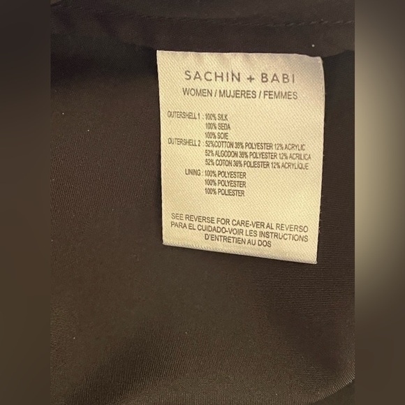 Sachin & Babi Noir Black Silk Embroidered Floral Midi Skirt Women Size 4 A-line - Picture 10 of 10